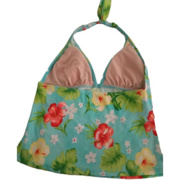 Next By Athena Tankini Top Swimsuit  Women's Size 10 Hawaii Tropical Flower - Picture 3 of 4